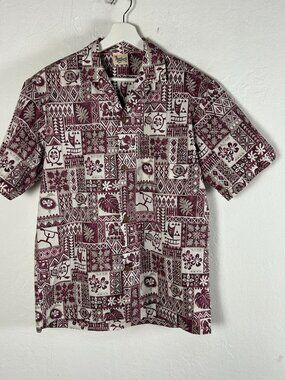 Royal Creations Mens Hawaiian Turtles Native Fishing Button Up Shirt Medium NWOT